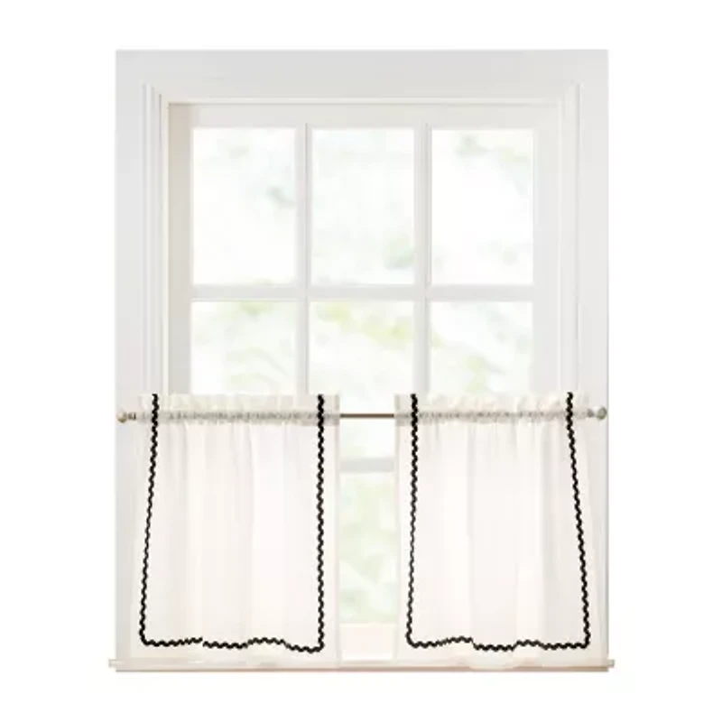 CURTIANWORKS Rita 2-pc. Rod Pocket Window Tier