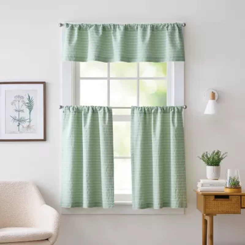 CURTIANWORKS Bridge 2-pc. Rod Pocket Window Tier