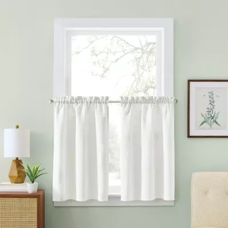 CURTIANWORKS Grace Floral 2-pc. Rod Pocket Window Tier