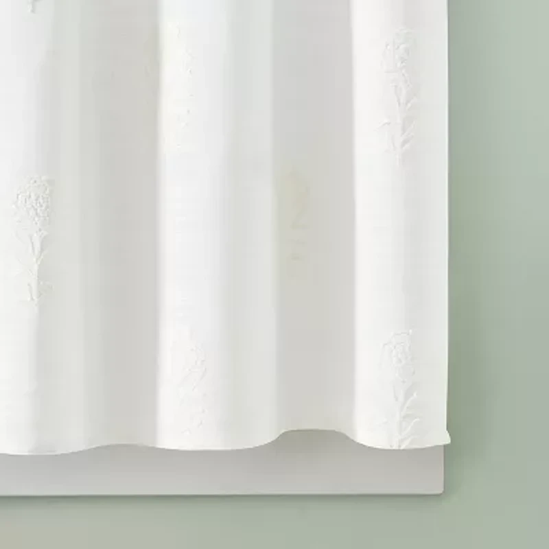 CURTIANWORKS Grace Floral 2-pc. Rod Pocket Window Tier