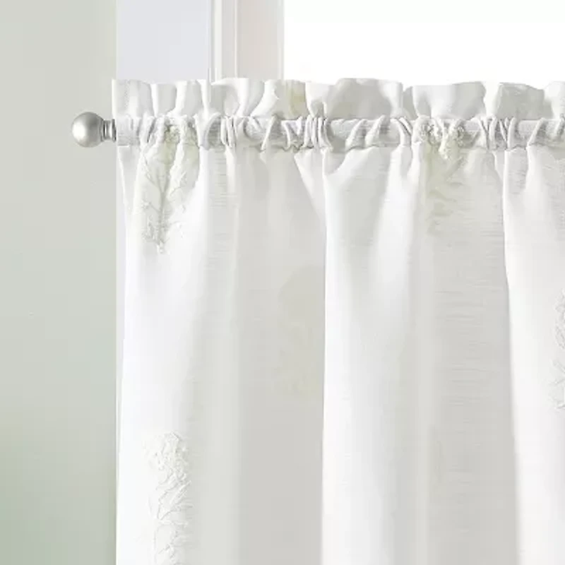 CURTIANWORKS Grace Floral 2-pc. Rod Pocket Window Tier