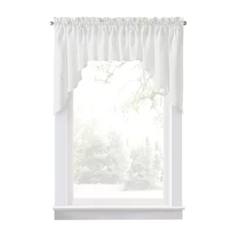 CURTIANWORKS Grace Floral Rod Pocket Valance