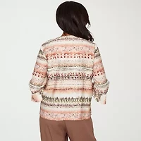 Alfred Dunner Spice Market Womens V Neck 3/4 Sleeve Blouse