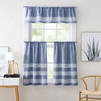 CURTIANWORKS Denim Yarn Dye Rod Pocket Tailored Valance