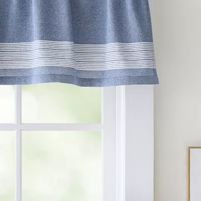 CURTIANWORKS Denim Yarn Dye Rod Pocket Tailored Valance