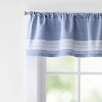 CURTIANWORKS Denim Yarn Dye Rod Pocket Tailored Valance