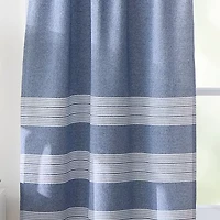 CURTIANWORKS Denim Yarn Dye 2-pc. Rod Pocket Window Tier