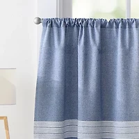 CURTIANWORKS Denim Yarn Dye 2-pc. Rod Pocket Window Tier