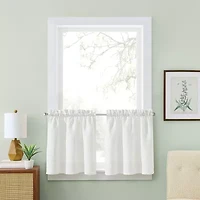 CURTIANWORKS Grace Floral 2-pc. Rod Pocket Window Tier