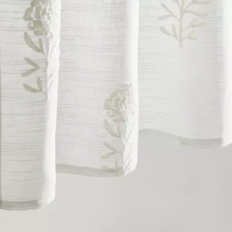 CURTIANWORKS Grace Floral 2-pc. Rod Pocket Window Tier