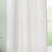 CURTIANWORKS Tie Tab Woven Stripe 2-pc. Rod Pocket Window Tier