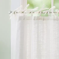CURTIANWORKS Tie Tab Woven Stripe 2-pc. Rod Pocket Window Tier