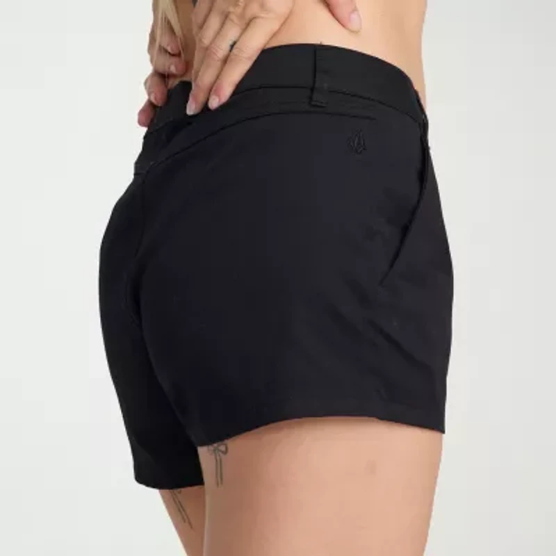 VOLCOM Juniors Womens Mid Rise Shortie Short