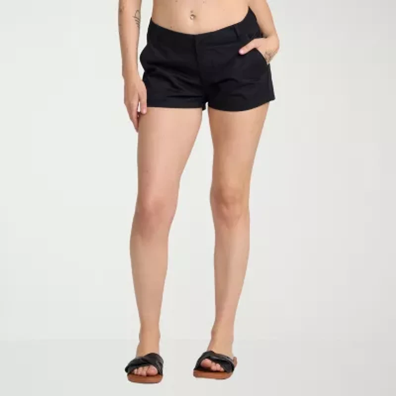 VOLCOM Juniors Womens Mid Rise Shortie Short