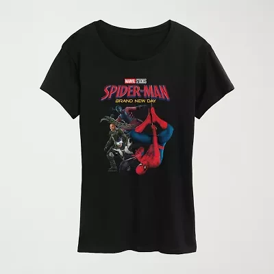 Brand New Day Scorpion And Heroes Womens Crew Neck Short Sleeve Regular Fit Spiderman Graphic T-Shirt