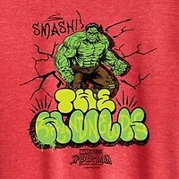 Brand New Day The Hulk Womens Crew Neck Short Sleeve Regular Fit Spiderman Graphic T-Shirt