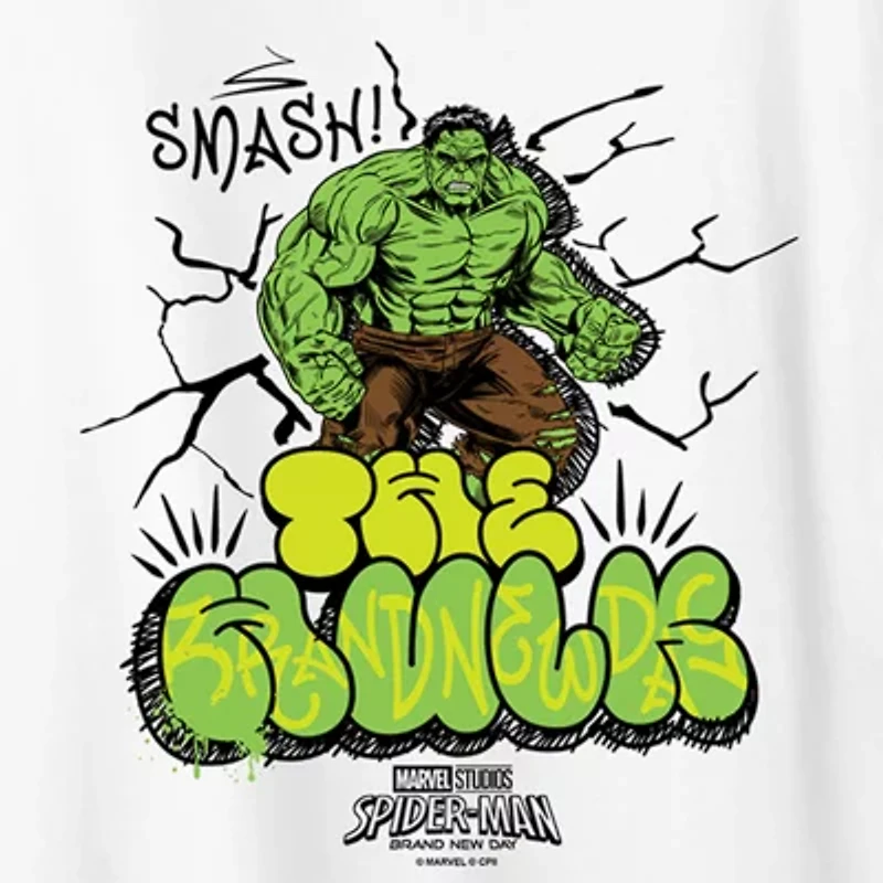Brand New Day The Hulk Womens Crew Neck Short Sleeve Regular Fit Spiderman Graphic T-Shirt