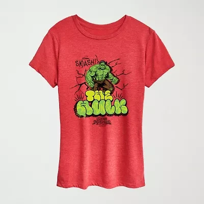 Brand New Day The Hulk Womens Crew Neck Short Sleeve Regular Fit Spiderman Graphic T-Shirt