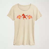 Montanui Floral Womens Crew Neck Short Sleeve Regular Fit Moana Graphic T-Shirt
