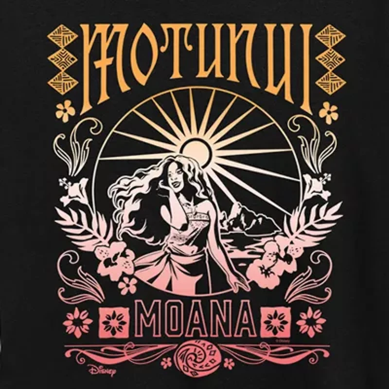 Motunui Groovy Womens Crew Neck Short Sleeve Regular Fit Moana Graphic T-Shirt