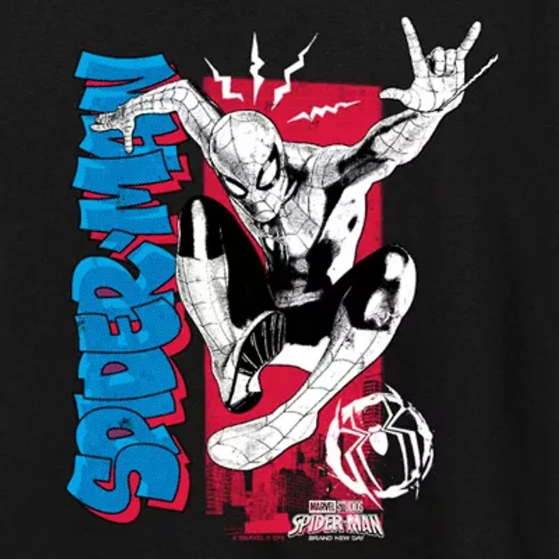 Brand New Day Spidey Senses Womens Crew Neck Short Sleeve Regular Fit Spiderman Graphic T-Shirt