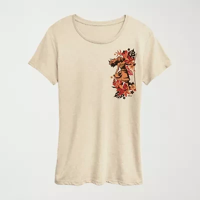 Wayfinder Womens Crew Neck Short Sleeve Regular Fit Moana Graphic T-Shirt