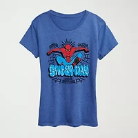 Brand New Day Peter Parker Womens Crew Neck Short Sleeve Regular Fit Spiderman Graphic T-Shirt
