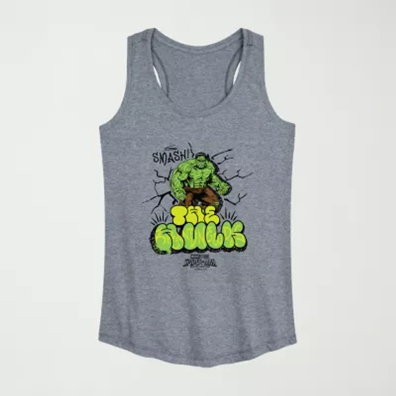 Brand New Day The Hulk Womens Crew Neck Sleeveless Hulk Spiderman Tank Top