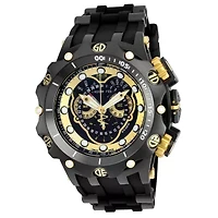 Invicta® Venom Mens Black Dial Gold-Tone Stainless Steel Bracelet Strap Watch 20430