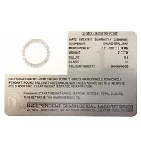 Womens 2 CT. T.W. Genuine White Diamond 14K Gold 18 Inch Pendant Necklace