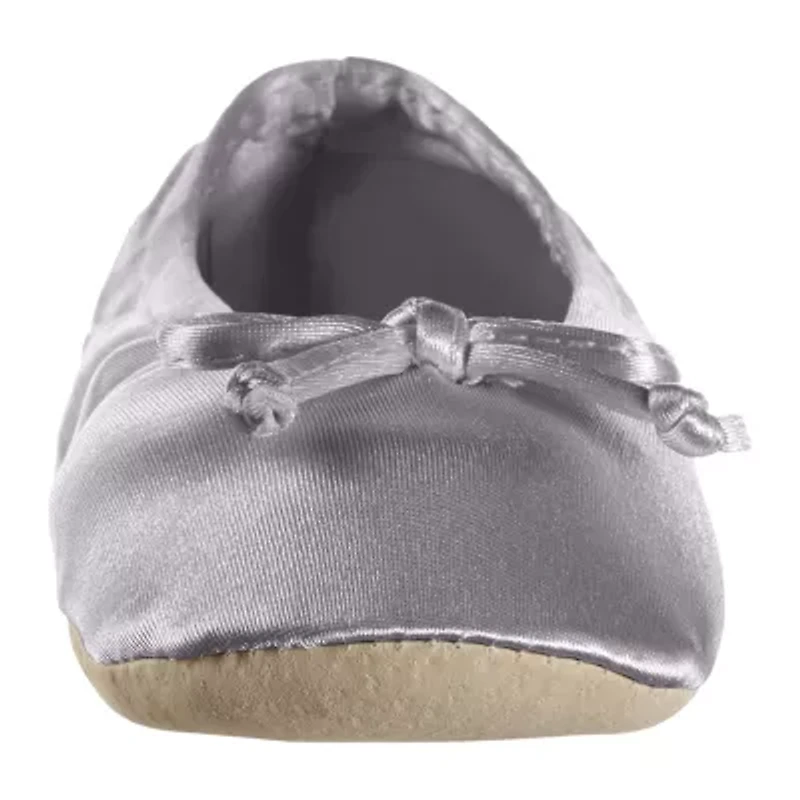 Isotoner Satin Womens Ballerina Slippers