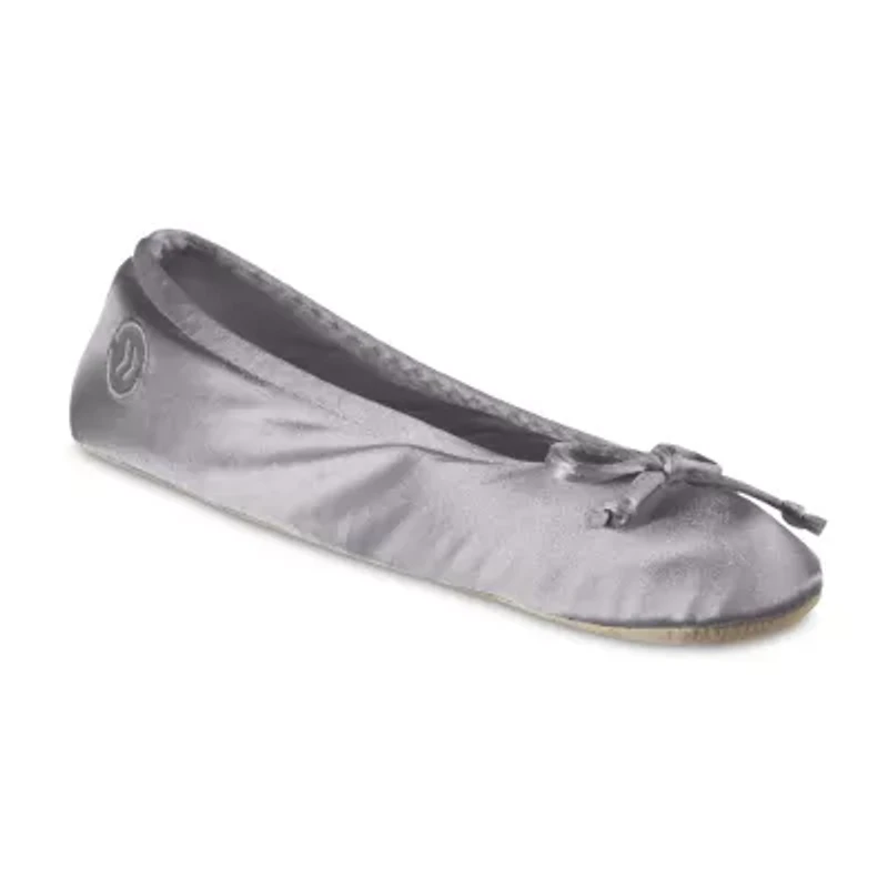 Isotoner Satin Womens Ballerina Slippers