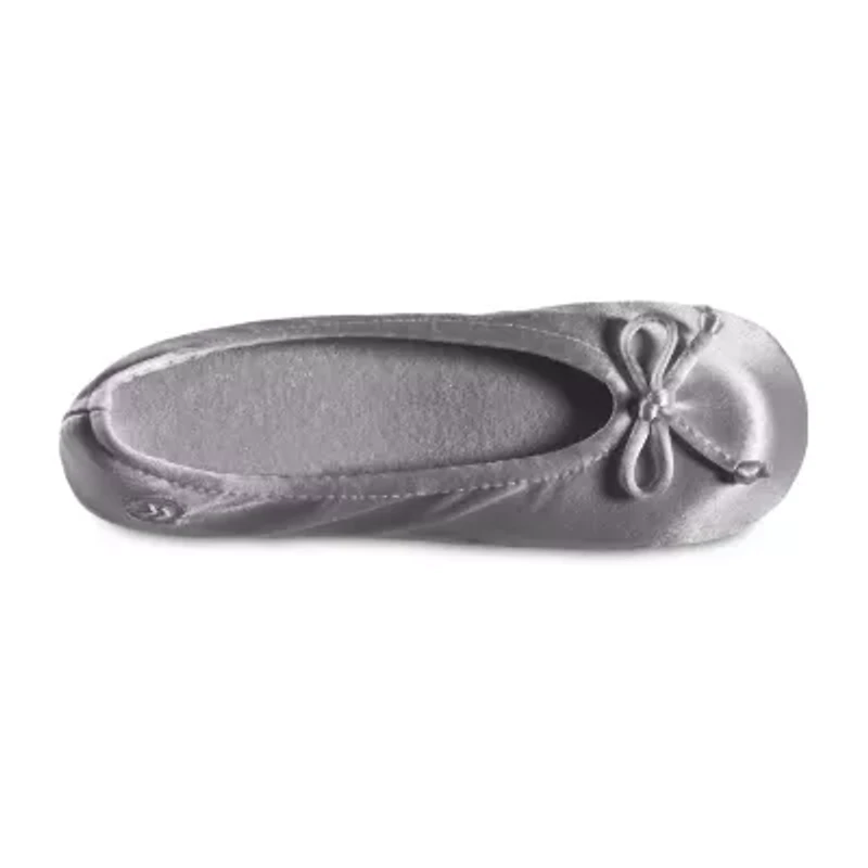 Isotoner Satin Womens Ballerina Slippers