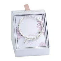 Sparkle Allure Birthstone Womens Red Crystal Pure Silver Over Brass Wrap Bracelet