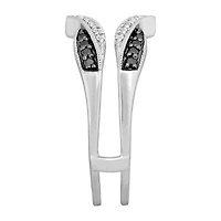 Midnight Black Womens 1/3 CT. T.W. Natural Diamond 14K White Gold Ring Guard