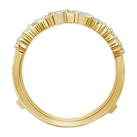 Womens 3/8 CT. T.W. Natural White Diamond 14K Gold Wedding Ring Guard
