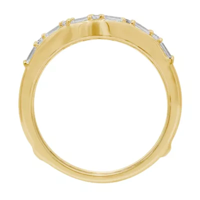Womens 1 CT. T.W. Natural White Diamond 14K Gold Wedding Ring Guard