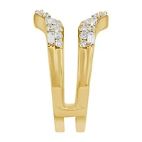 Womens 1 CT. T.W. Natural White Diamond 14K Gold Wedding Ring Guard