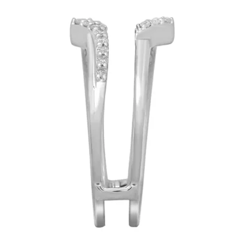 Womens 1/5 CT. Natural White Diamond 14K Gold Wedding Ring Guard