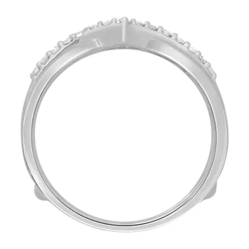 Womens 1/5 CT. Natural White Diamond 14K Gold Wedding Ring Guard