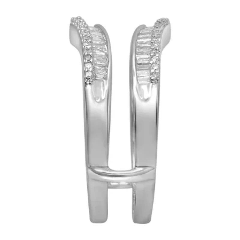 Womens 1/2 CT. T.W. Natural White Diamond 14K Gold Wedding Ring Guard