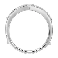Womens 1/2 CT. T.W. Natural White Diamond 14K Gold Wedding Ring Guard