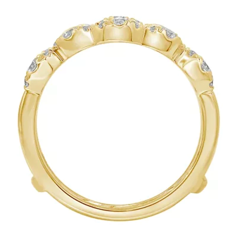 Womens 1/2 CT. T.W. Natural White Diamond 14K Gold Ring Guard