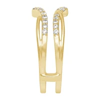 Womens 1/4 CT. T.W. Natural White Diamond 14K Gold Wedding Ring Guard