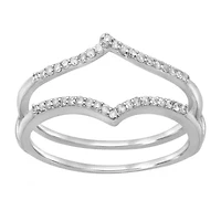 Womens 1/7 CT. T.W. Natural White Diamond 14K Gold Ring Guard