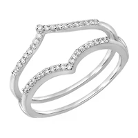 Womens 1/7 CT. T.W. Natural White Diamond 14K Gold Ring Guard