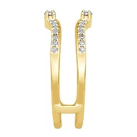 Womens 1/3 CT. T.W. Natural White Diamond 14K Gold Side Stone Ring Guard