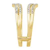 Womens 1/ CT. T.W. Natural White Diamond 14K Gold Wedding Ring Guard