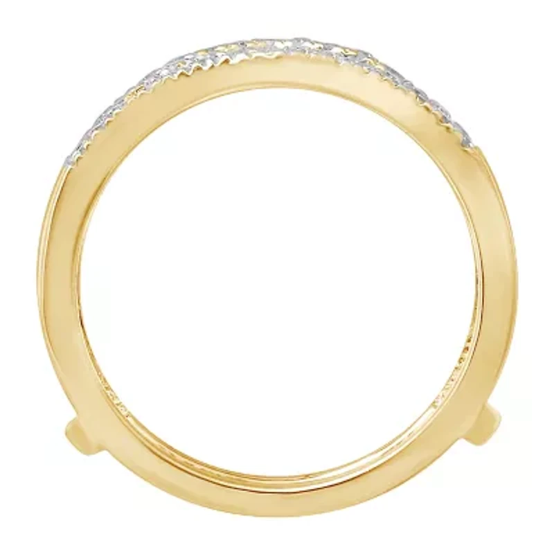 Womens 1/ CT. T.W. Natural White Diamond 14K Gold Wedding Ring Guard