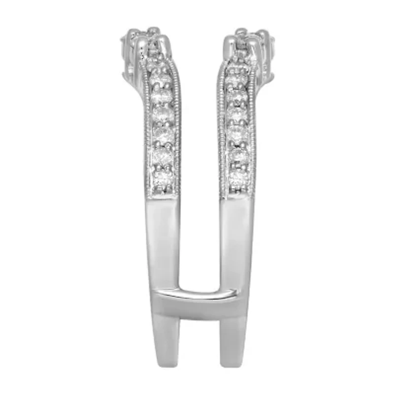 Womens 3/4 CT. T.W. Natural White Diamond 14K Gold Ring Guard